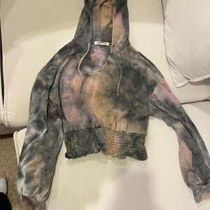 Tie-Dye Cropped Hoodie